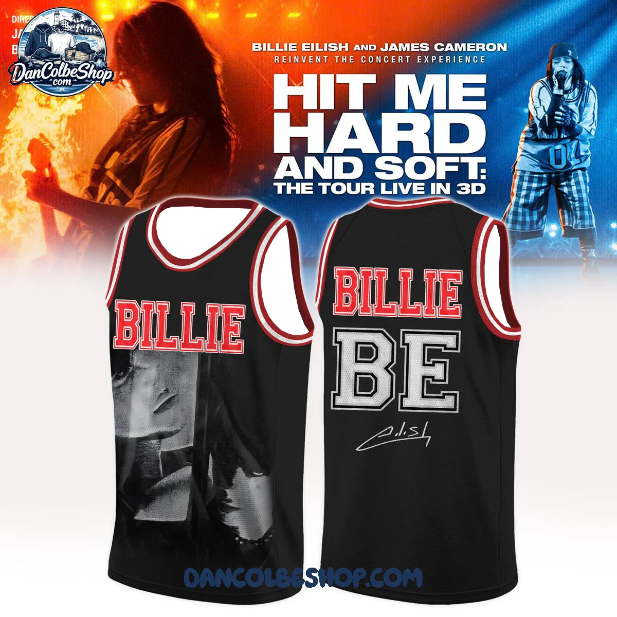 

2026 Unisex Basketball Jersey Tank Top Eilish "Hit Me Hard And Soft" Tour Print Breathable Mesh Casual Streetwear Sports Vest