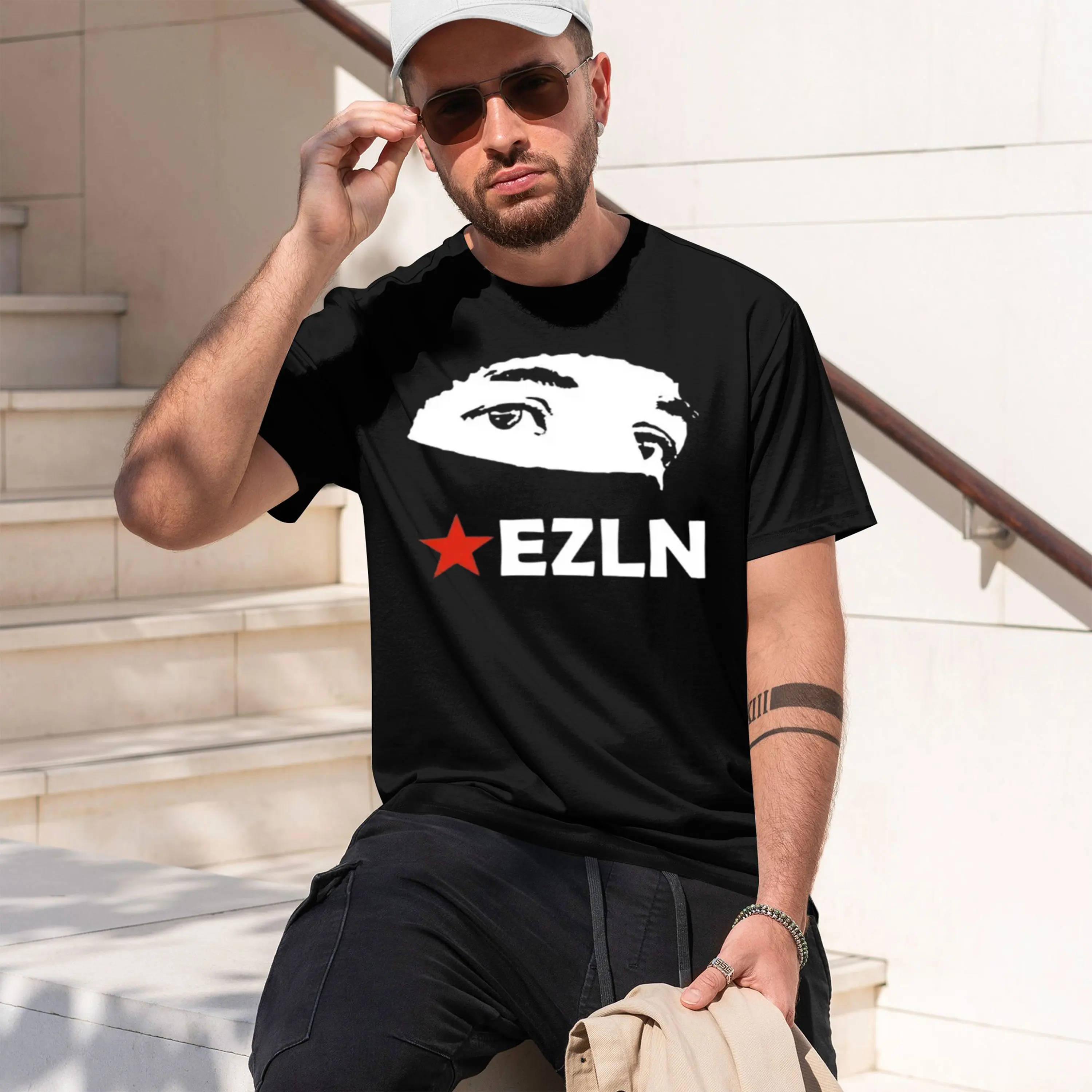 Graph Design Men's T-Shirt EZLN Revolutionary Symbol Summer Casual Wear For Activists And Social Juste Supporters 2026 New Model