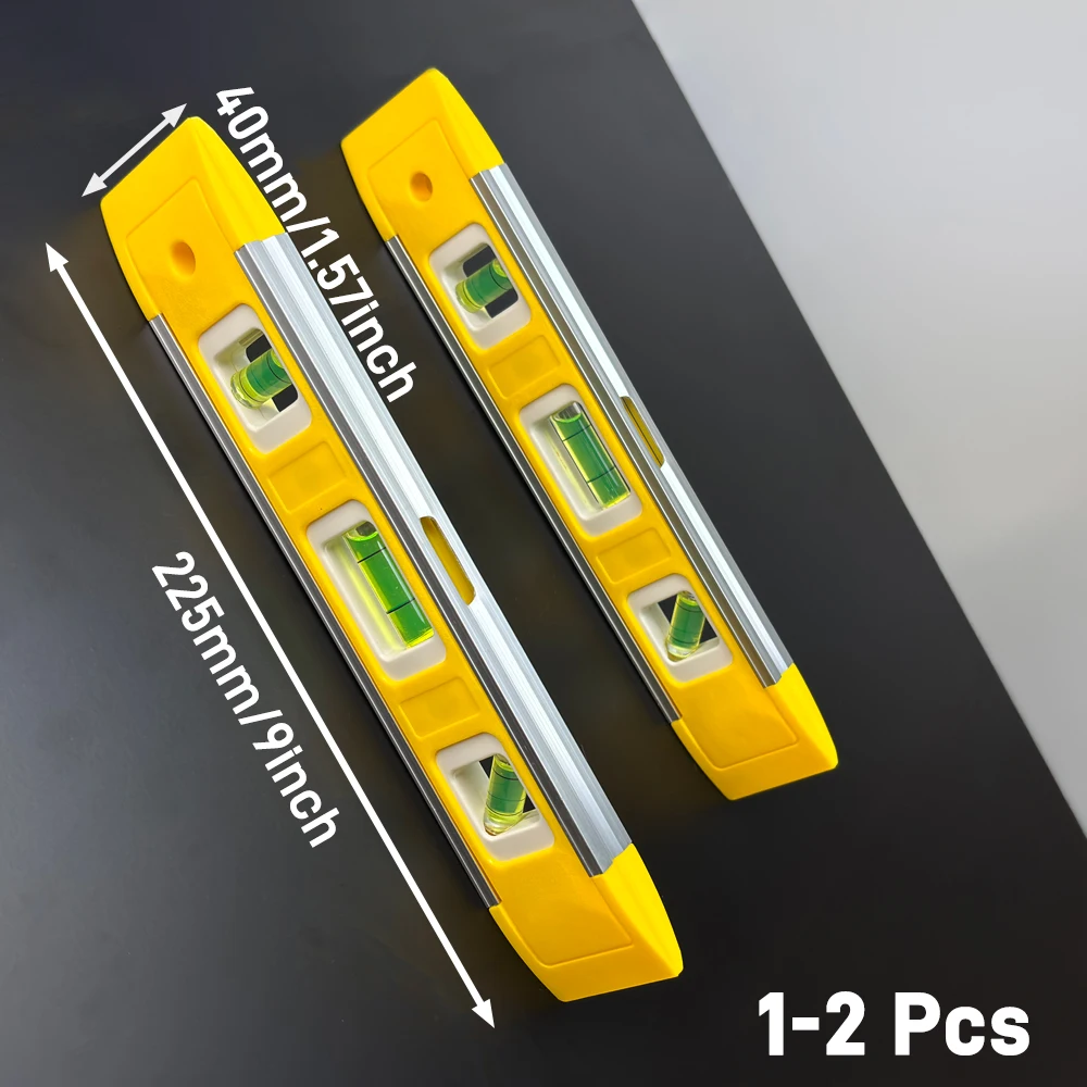 9 بوصة مستوى الكحول المغناطيسي 3 فقاعة صغيرة محمولة البلاستيك أداة مستوى الكحول عمودي أفقي التوازن حاكم #1