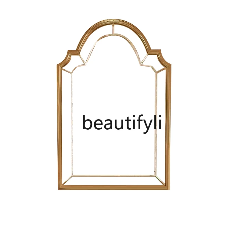 

French special-shaped bathroom wall-mounted sink mirror with lamp smart bathroom mirror European bathroom defogging