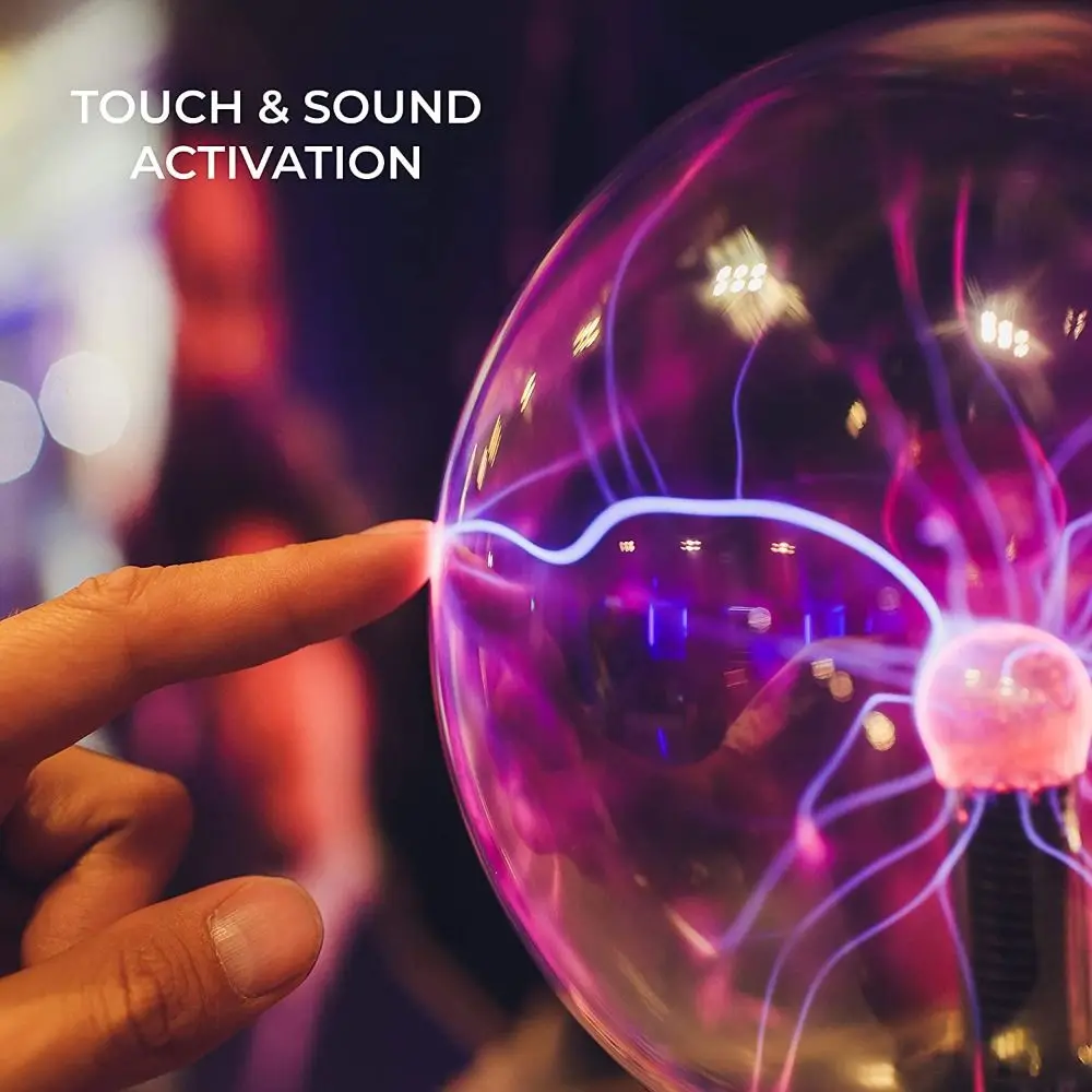 Touch Magic Lampada a sfera al plasma Controllo del suono sensibile Luce notturna a LED Atmosfera a LED Regalo di Natale al plasma controllato dal suono
