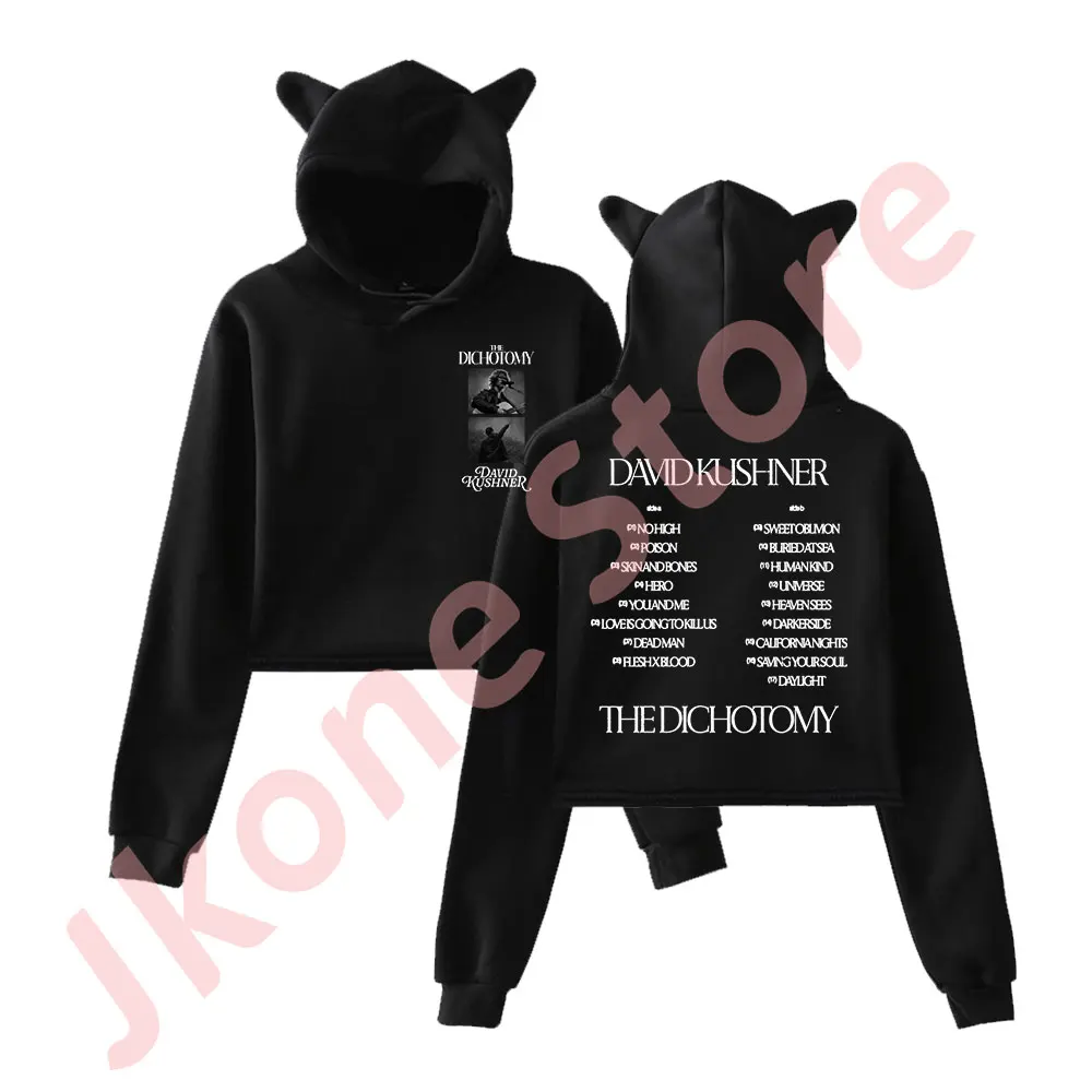 

David Kushner The Dichotomy Tracklist Merch Pullover Female Cat Ears Hoodie Long Sleeve Top Women's Clothes