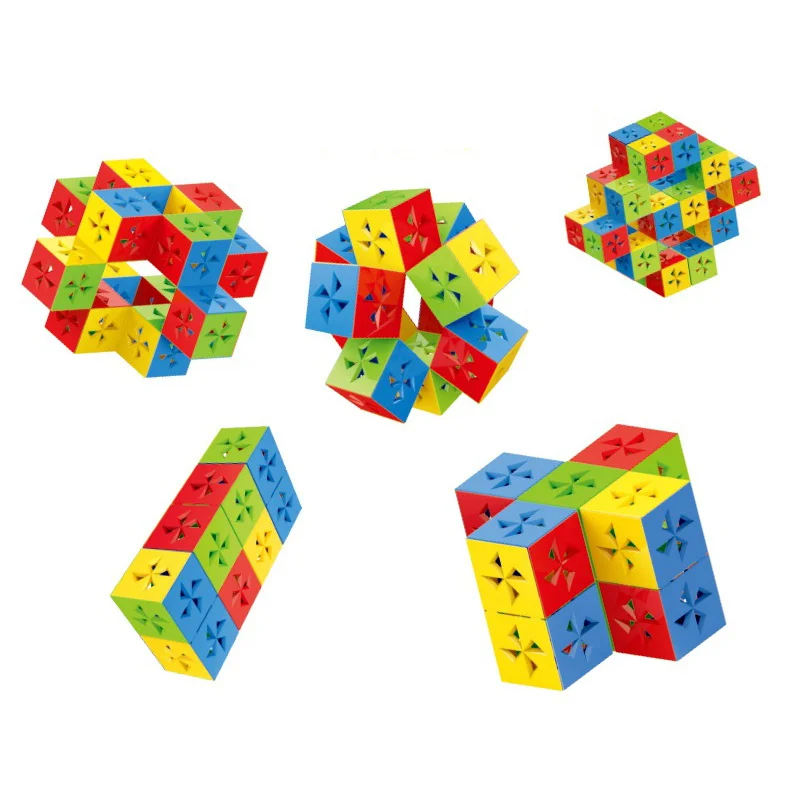 3D Variable Magic Cube Toy Geometry Infinite Magic Changeable Cube DIY Assembly Building Blocks Children Educational Toys Gifts