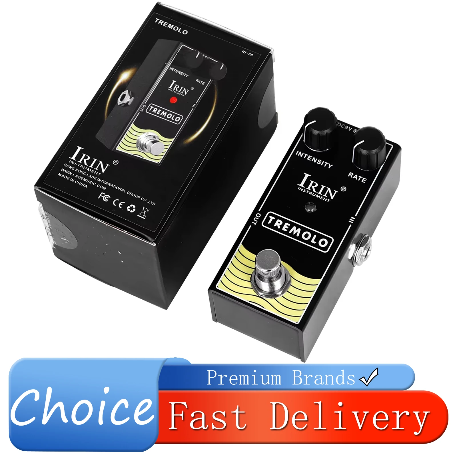

IRIN RF-09 Tremolo Electric Guitar Effect Pedal Tremolo Vibrato Old Tube Amplifier Effect True Bypass Pedal Guitar Accessories