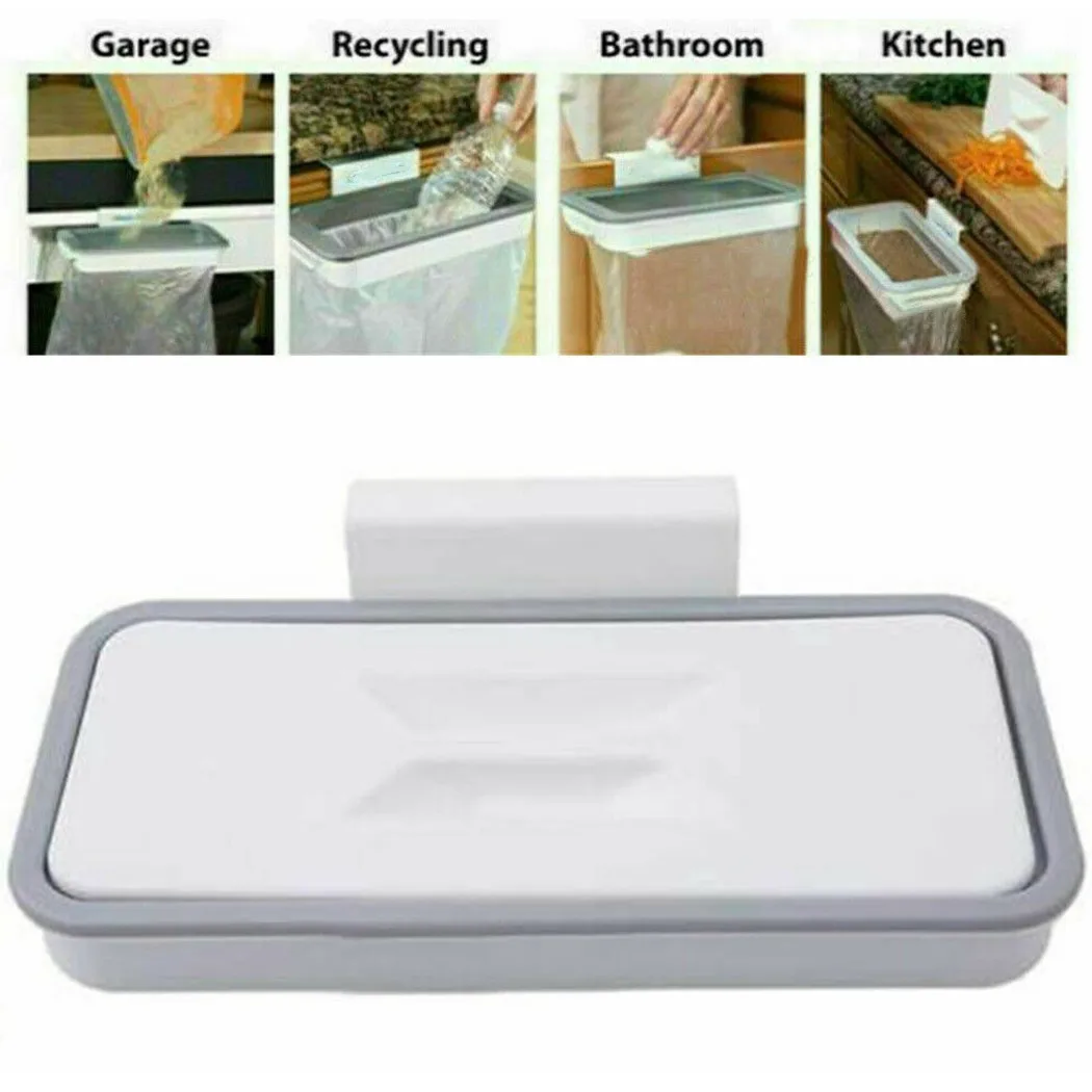 Removable Hanging Trash Bag Holder Home Kitchen Rubbish Bag Rack Hook Type Door Storage Rack Household Garbage Bag Holder