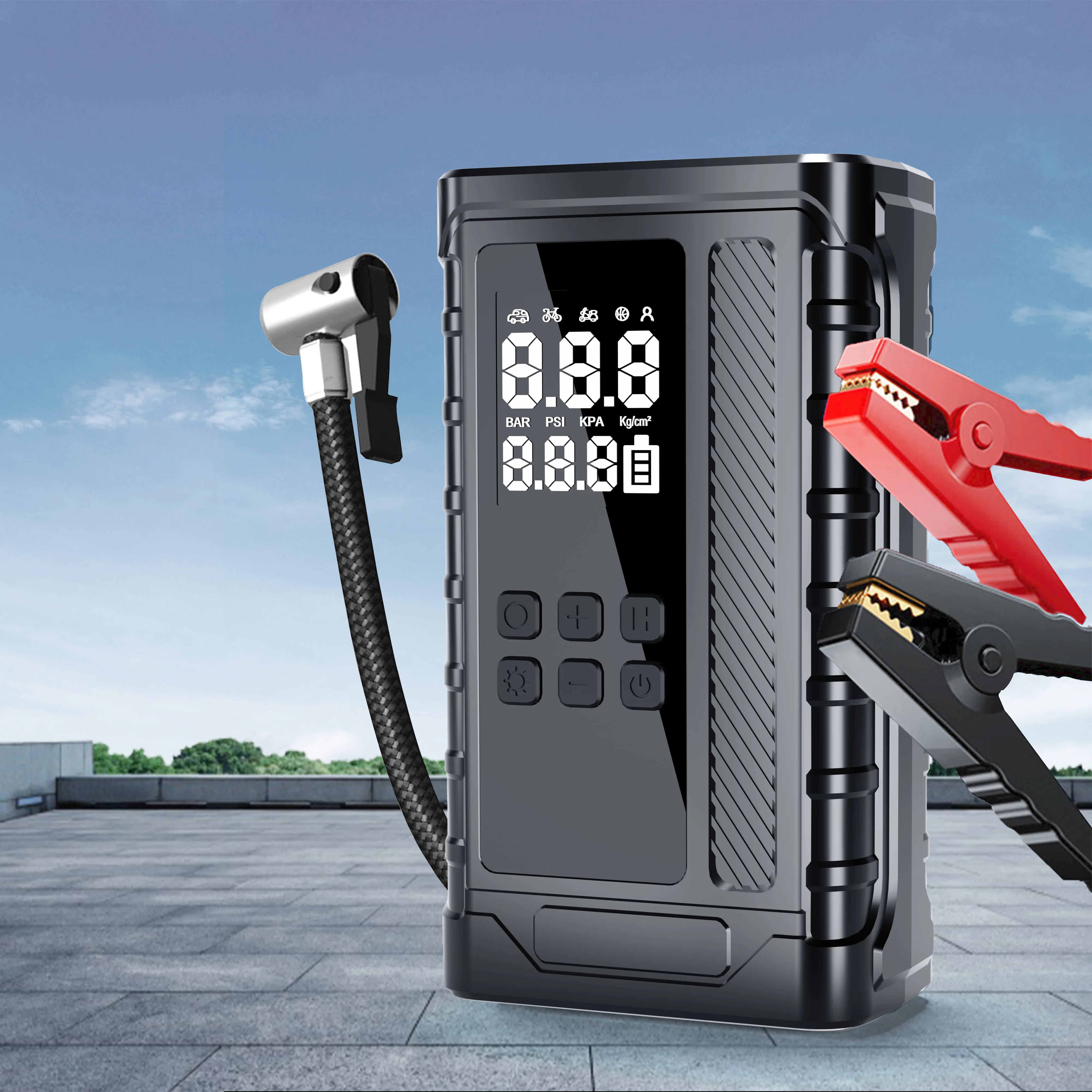 

Jump Starter 1000a with Air Pump Jump Starter Assembly Wireless Charger