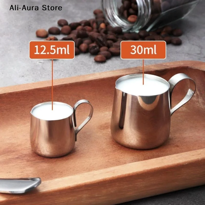 1Pcs Stainless Steel Coffee Milk Frothing Pitcher Measuring Cup With Pouring Spout Espresso Creamer Latte Art Cup Coffeeware