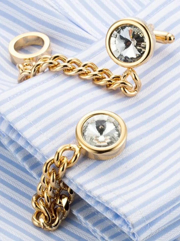 Boutons de manchette de chemise française pour hommes, manches en Quartz bleu, Type chaîne à ongles, boutons de manchette, bijoux de fête d'anniversaire et de mariage