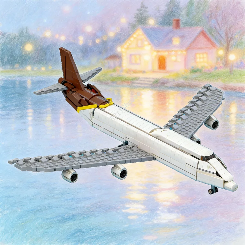 1778 Piezas MOC Icons, Bloques de Construcción de Modelo de Avión Boeing de UPS, Juguetes de Arquitectura, Idea Creativa, Educación, Regalos de Navidad, Ladrillos para Niños