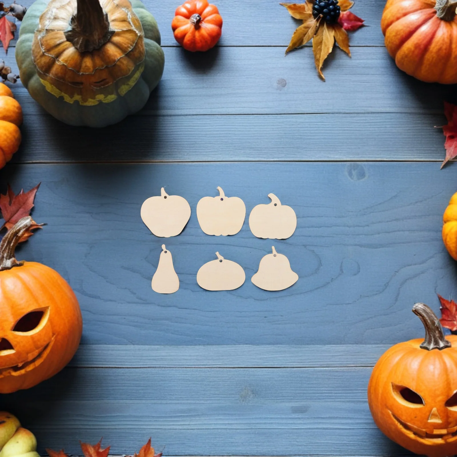 

36 PCS Wooden Pumpkin Slices DIY Crafts Blank Ornaments Fall Harvest Decorations Halloween Supplies for Cutouts Paint Pumpkins
