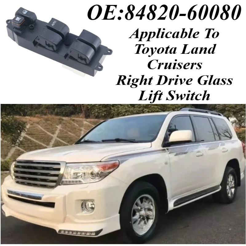 

For Toyota Land Cruiser RHD 2008-15 Electronic Window Switch 84820-60080 OEM Replacement Right Hand Drive Master Control Switch