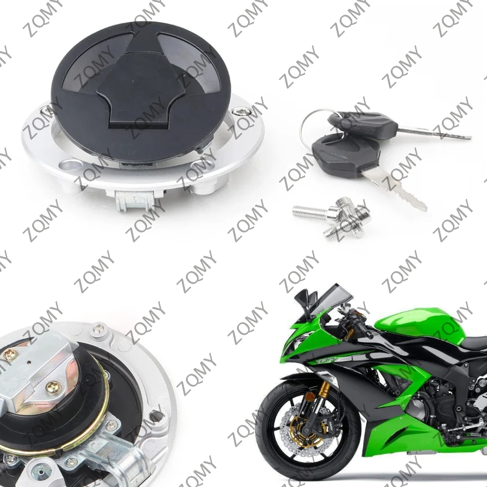 5 Holes Motorcycle Fuel Gas Tank Cap Cover Key Lock For Kawasaki Z800 Z1000 ZX6R ZX10R Z750R ZX14 ZX1400 Z750 etc