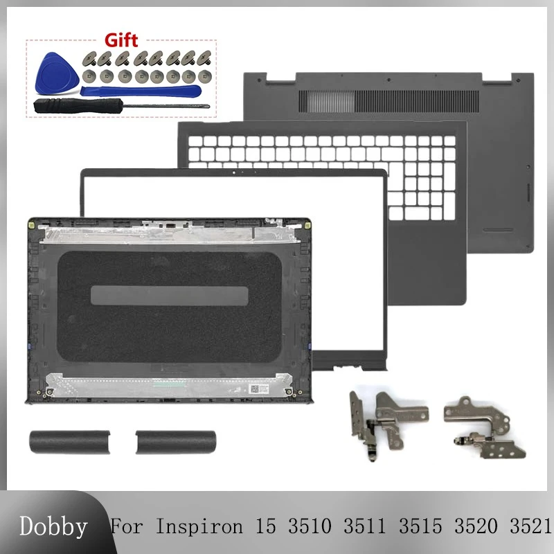 

New Black Repalce Cover For Inspiron 15 3520 3510 3511 3515 3521 LCD Screen Back Cover Bezel Hinges Palmrest Lower Bottom Case