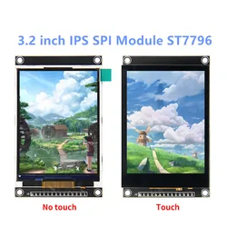 3.2-inch SPI serial port TFT LCD Capacitive touch screen Display module 240*320 IPS version black
