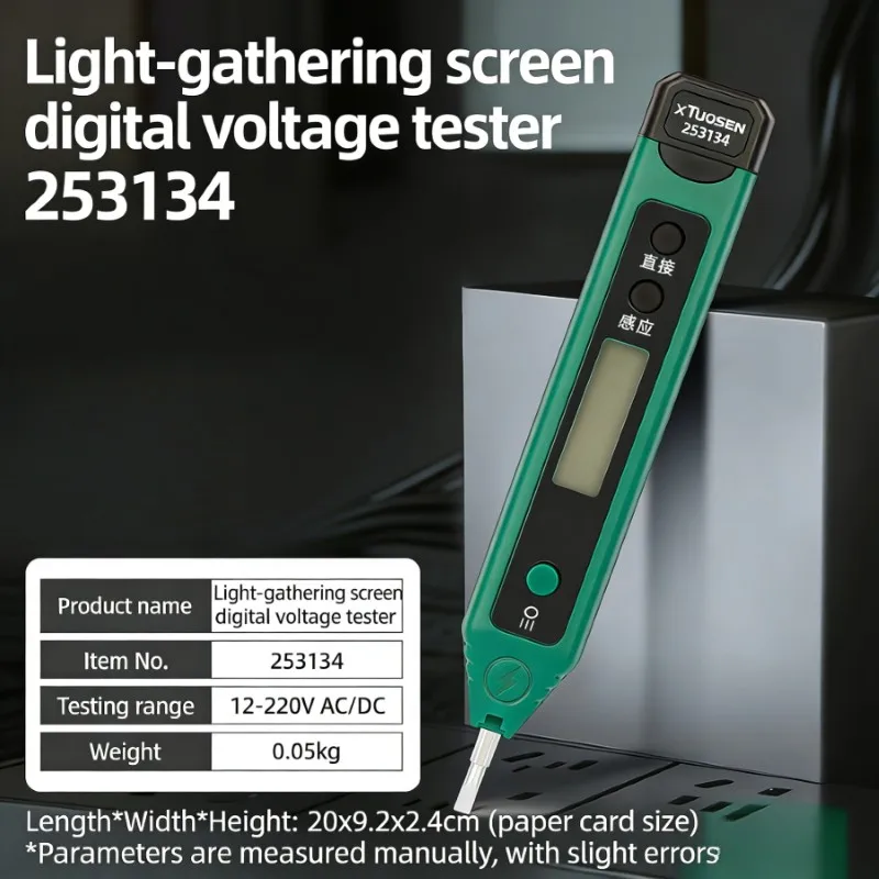 Multifunctional Voltage Tester Pen with LED Display for AC DC Testing 12V to 220V Non Contact Electrician Tool