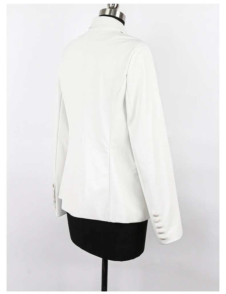 Lautaro Spring Stylish Short Pink Soft Pu Leather Blazer Long Sleeve Slim Fit Luxury Jackets for Women 2022 Elegant Fashion 5xl