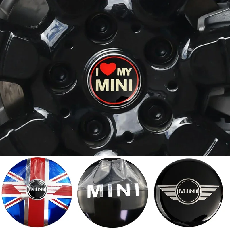 52MM Car Wheel Center Decorative Stickers for MINI Cooper R57 R58 R60 JCW R50 R52 CLUBMAN COUNTRYMAN R53 R56 Accessories