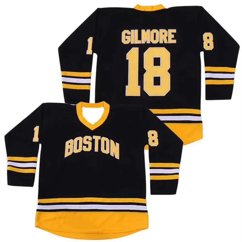

2025 Fashion Gilmore Boston Ice Hockey Jersey Men's Fashion Classic Sports Long Sleeve Quick Dry Breathable Casual T-shirt