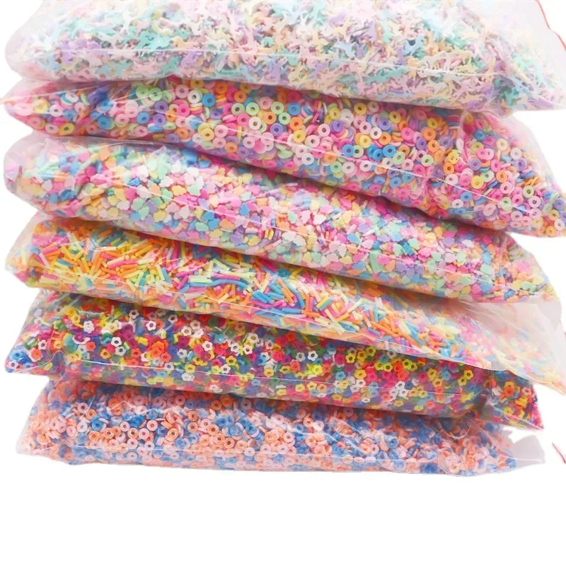 490g 3D 5mm Mix plastry glina kolorowa Slime Candy Star serce z kwiatkiem owoce glina polimerowa posypki DIYA akcesoria do rękodzieła do zdobienia