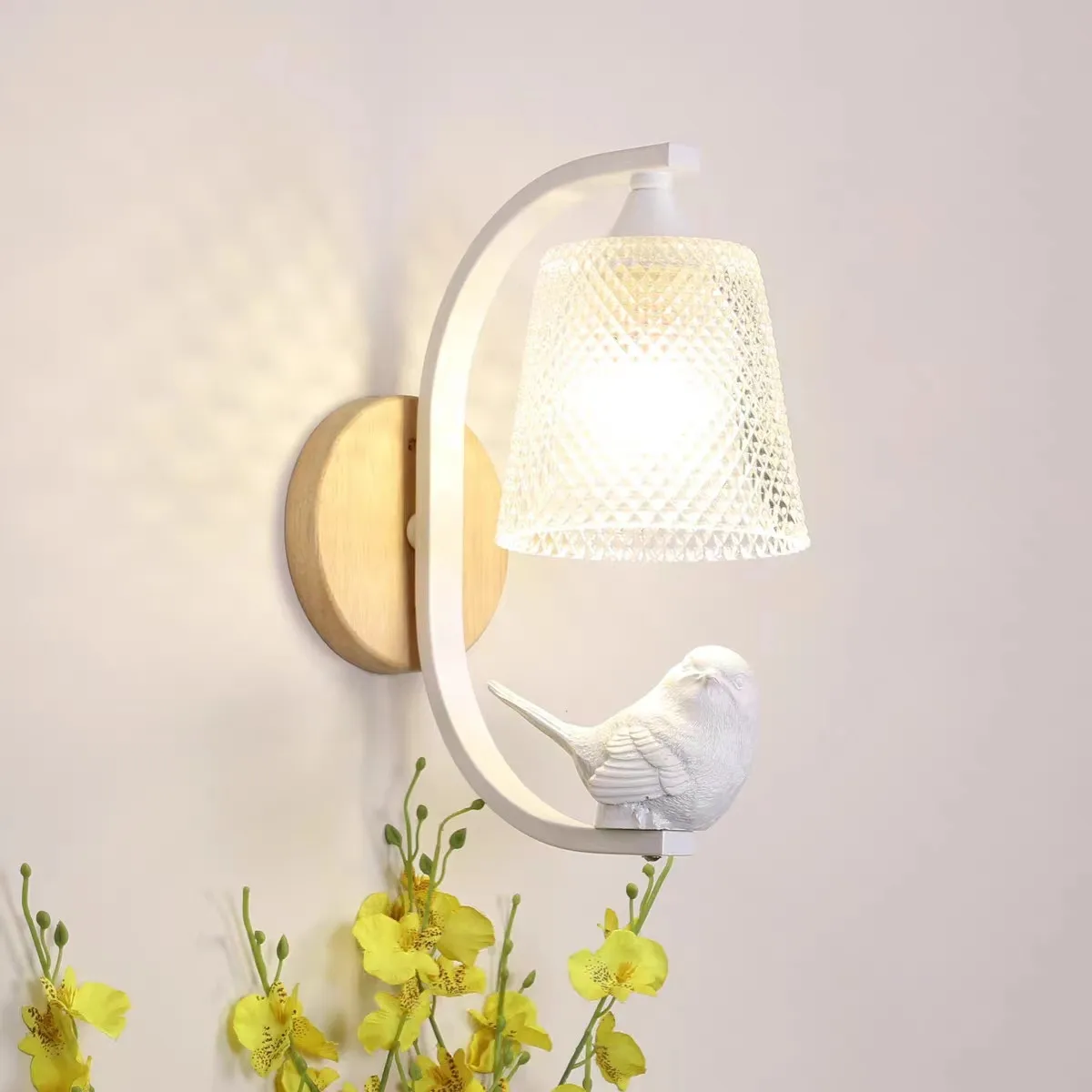 Nordic Bird wall Lamp Modern Bedroom beside garden glass lamp for baby room decoration garden corridor lights for living room