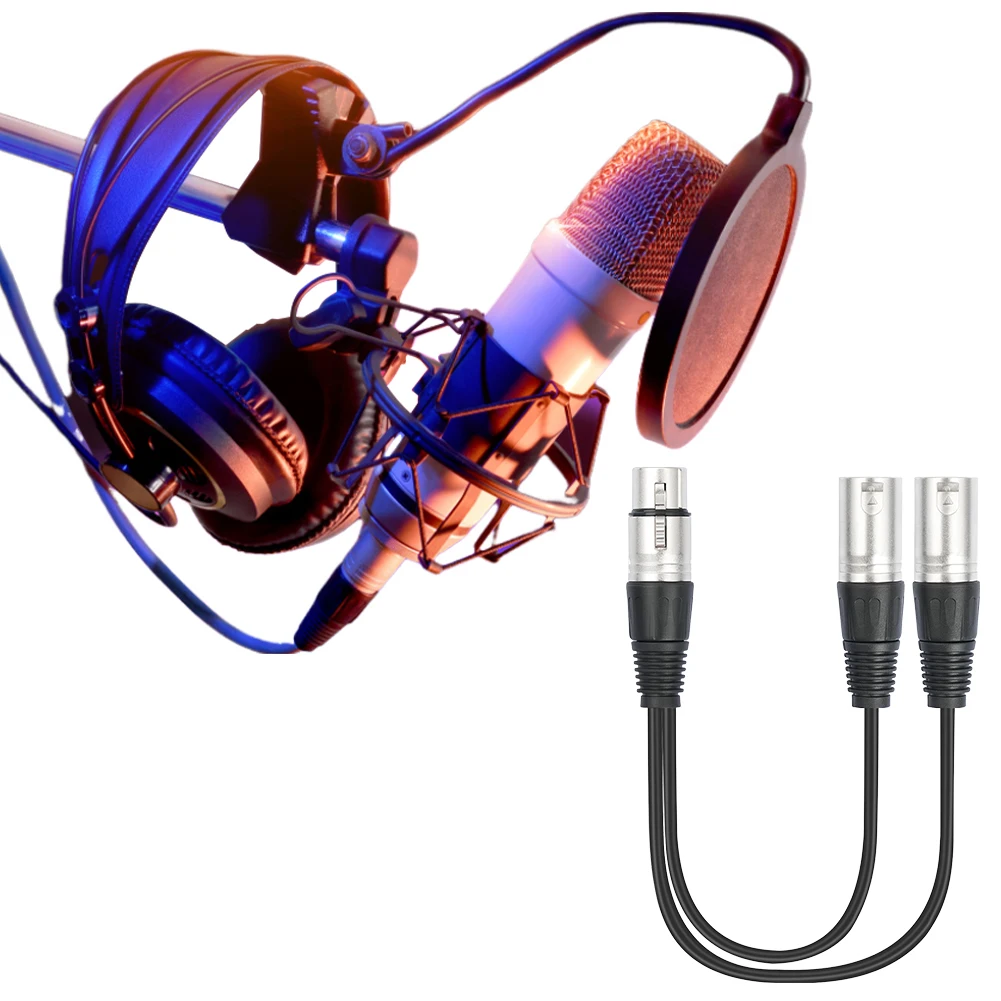 

Кабель-переходник XLR (1x XLR-мама на 2x XLR-папа) Y-образный, 30 см, аудиоадаптер, XLR Y-сплиттер, микрофонный кабель для микшера, усилителя, 5/10/15 шт.