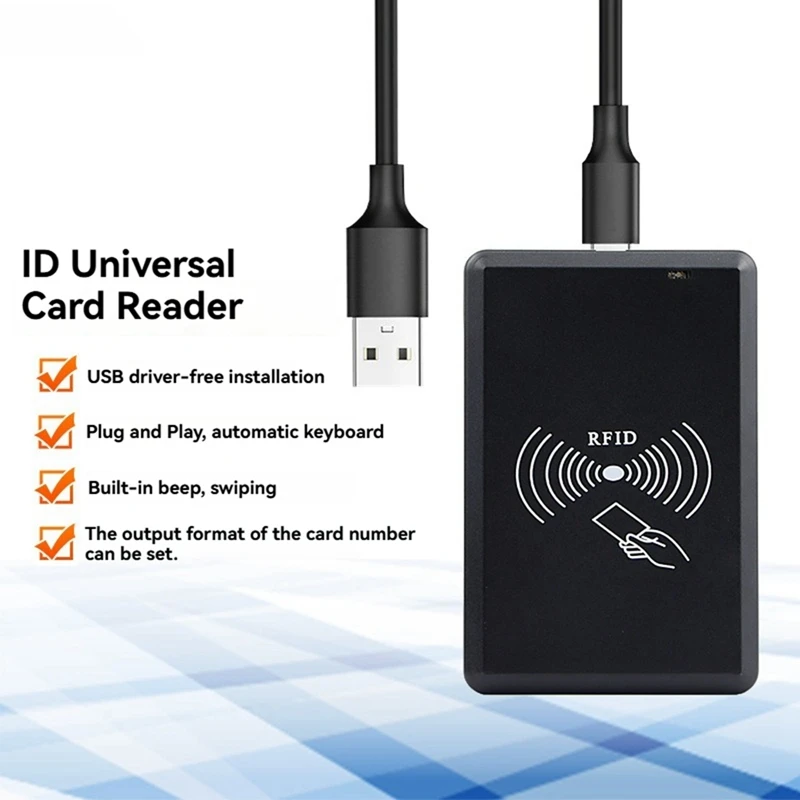 USB RFID Reader 125Khz EM4100 TK4001 ID Contactless Sensitivity Smart Card Reader Support Window System