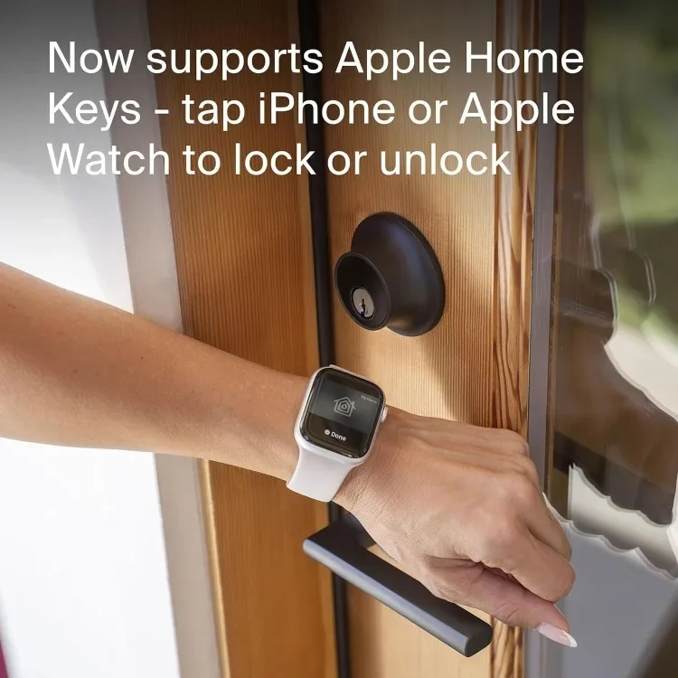 Connect Wi-Fi Smart Lock Plus Apple Home Keys - Remotely Control from Anywhere - Includes Key Cards - Works with iOS