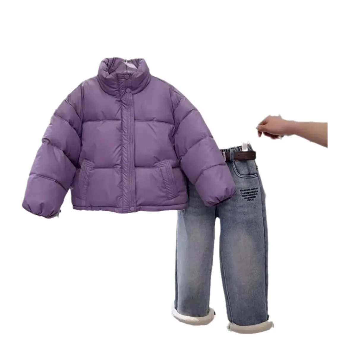 Girls thicker cotton-padded coat new cotton-padded coat winter bread coat for children