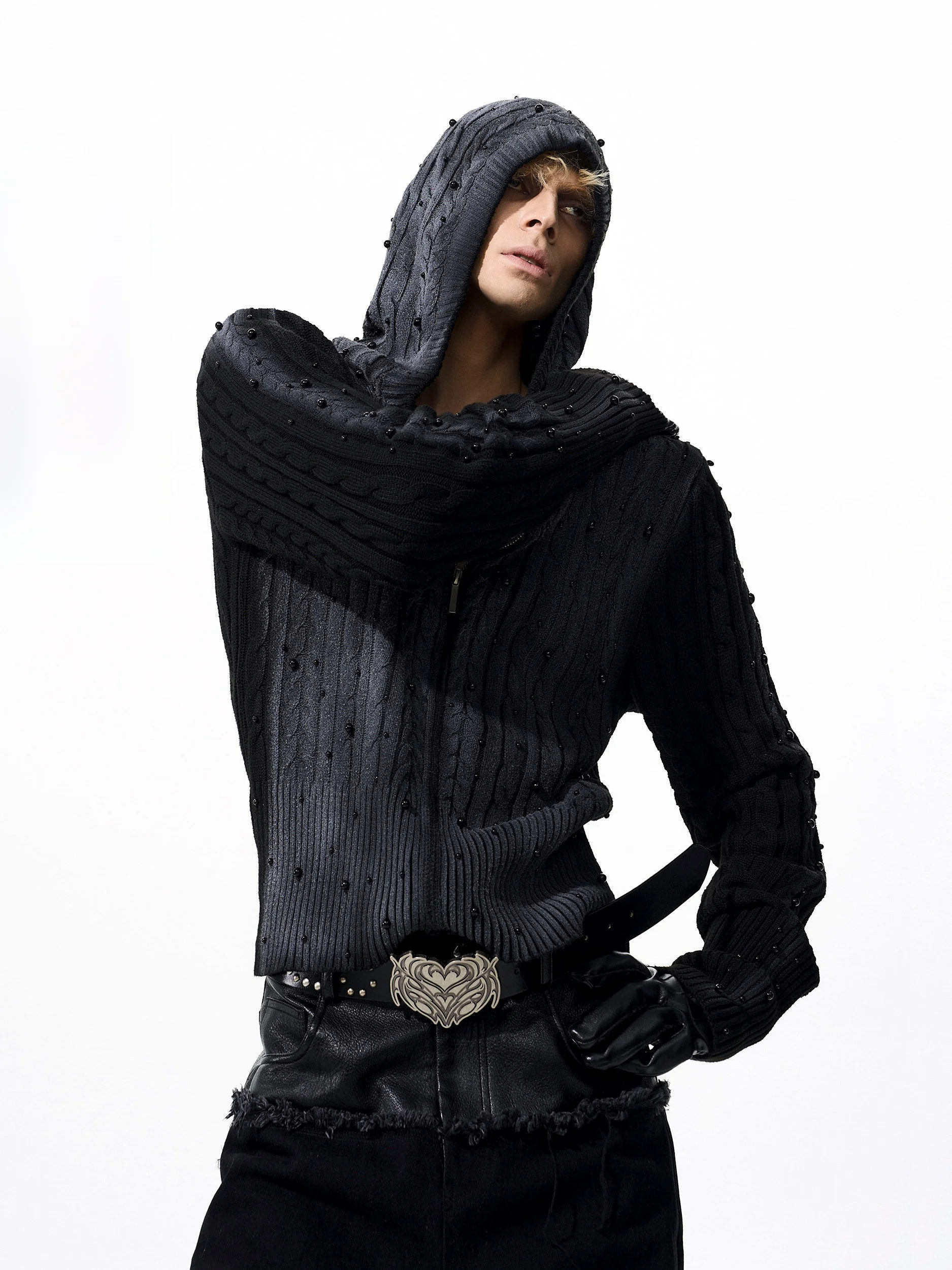 

Мужской трикотажный кардиган Slim Fit с капюшоном на молнии, осенне-зимний, повседневный, с длинными рукавами, теплый и комфортный