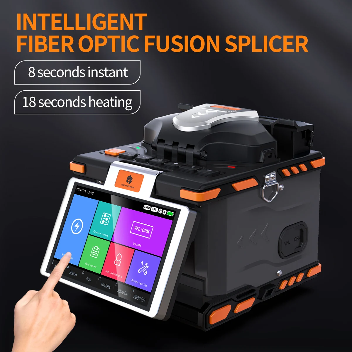 M5 Optical Fiber Fusion Splicer FTTH Fiber Optic Splicing Machine Support Multiple Languages