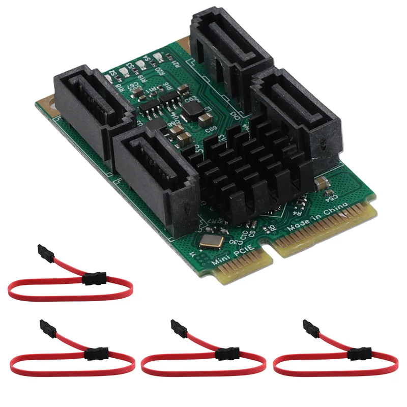 Adaptor Ekspansi PCIE Ke Kartu Ekspansi SATA Tinggi Penuh MPCI-E Ke Quad SATA HDD Kartu Adaptor Antarmuka untuk Synology