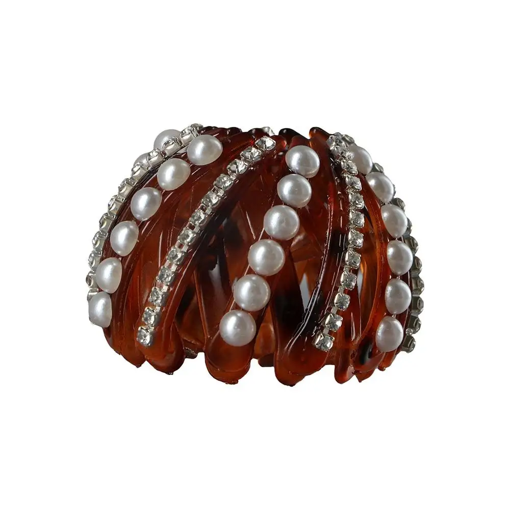 Design Meatball Head Girls Hair Grab Clip Korean Style Hair Claw Women Ponytail Buckle Bird Nest Bun Maker Pearl Hair Ring