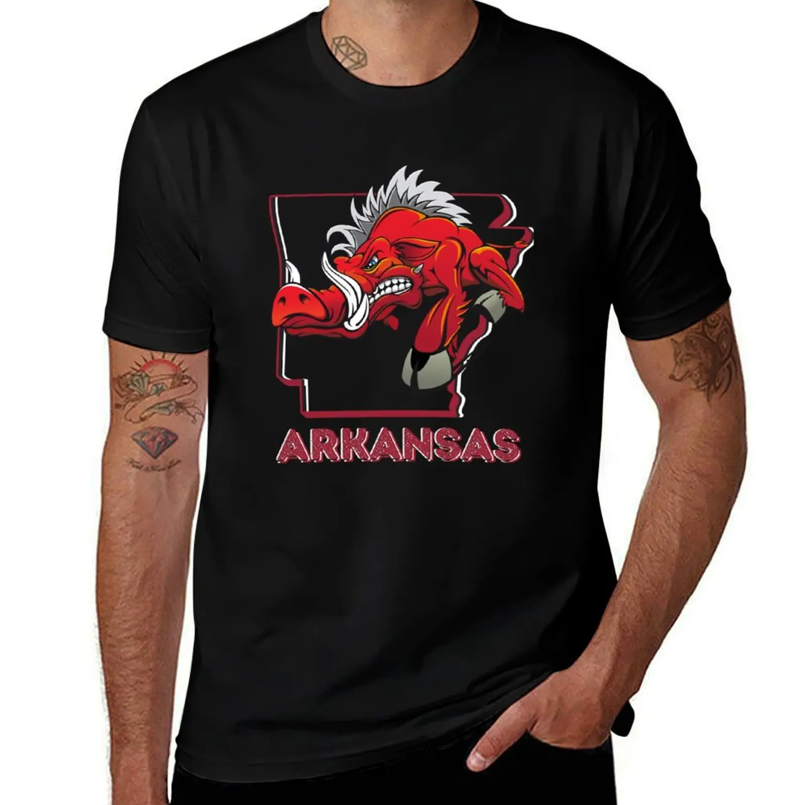 

ARKANSAS MEAN HOG T-Shirt topping vintage anime shirt mens t shirts casual stylish