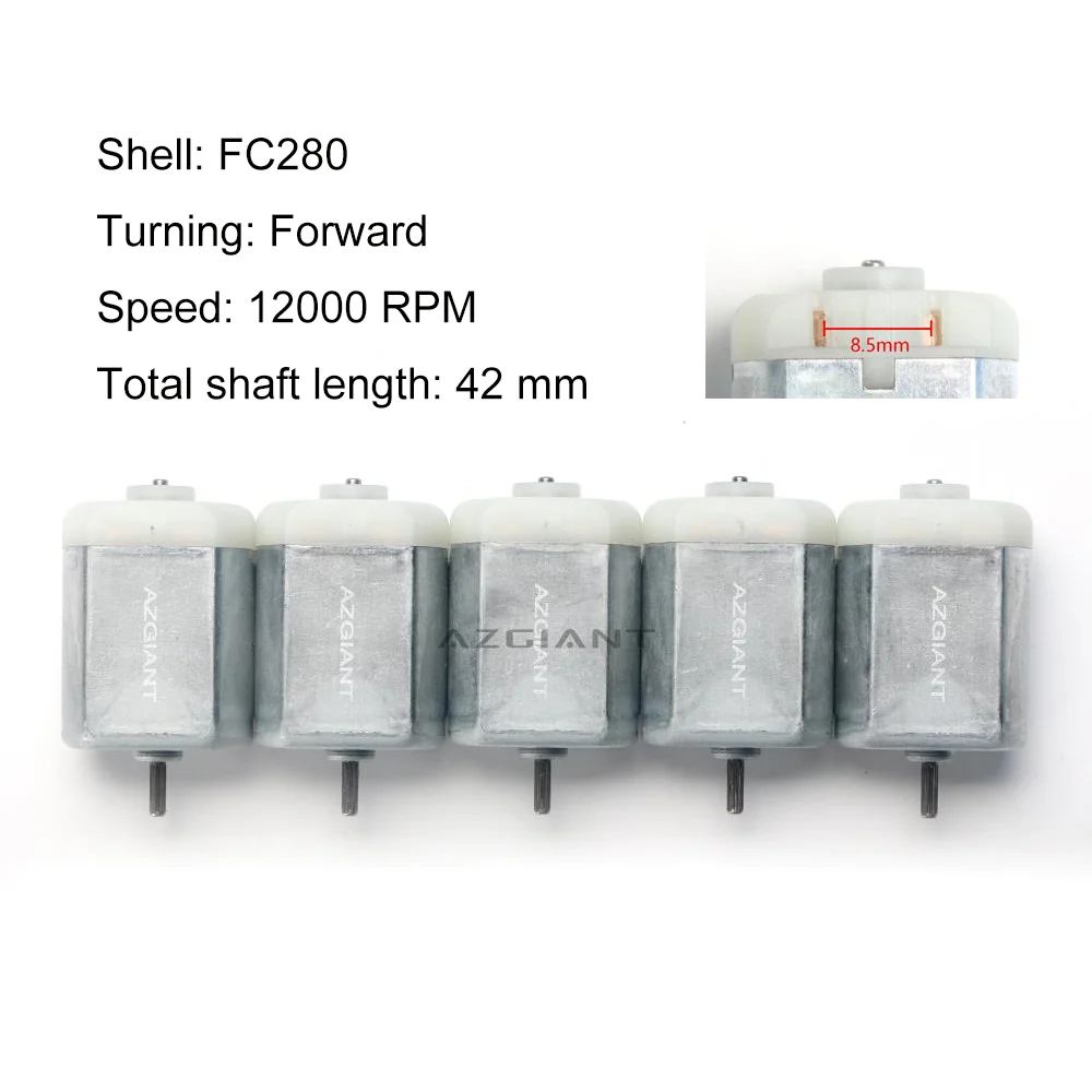 5PCS FC280 DC Motor 12000 RPM 42mm DIY Repair Engine For Car Replacement Power OEM Accesseries Forward Rotation Toy High Quality