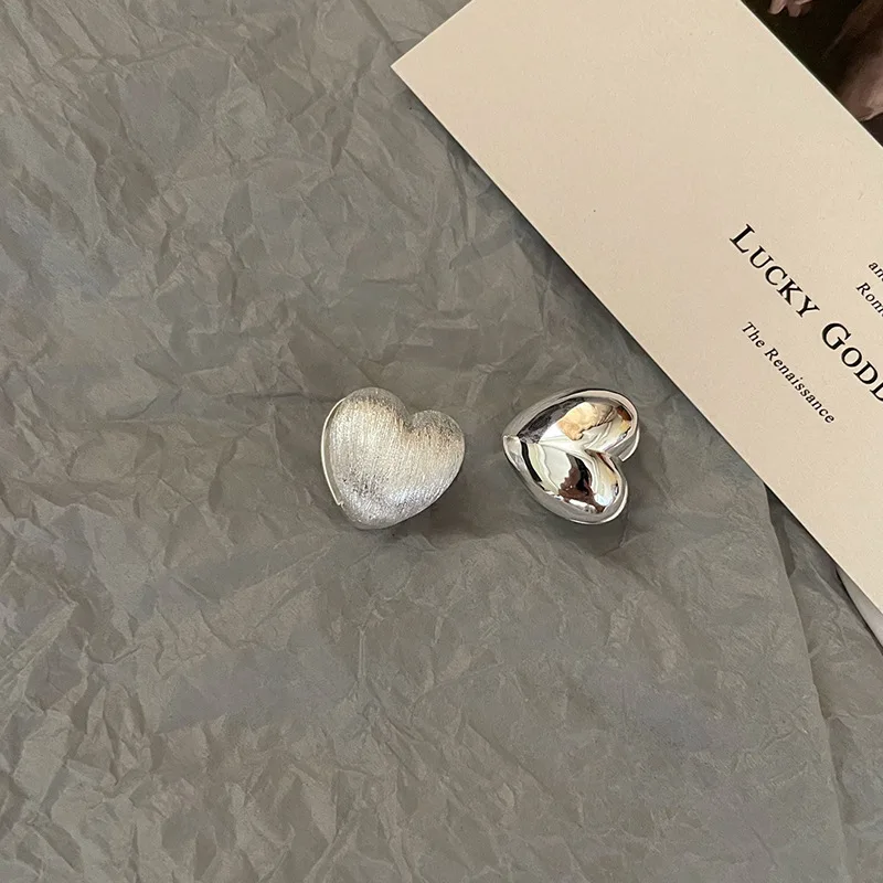 

925 Sterling Silver Vintage Shinning Heart ShapeEarrings For Women Trendy Earring Jewelry Prevent Allergy Party Accessories Gift