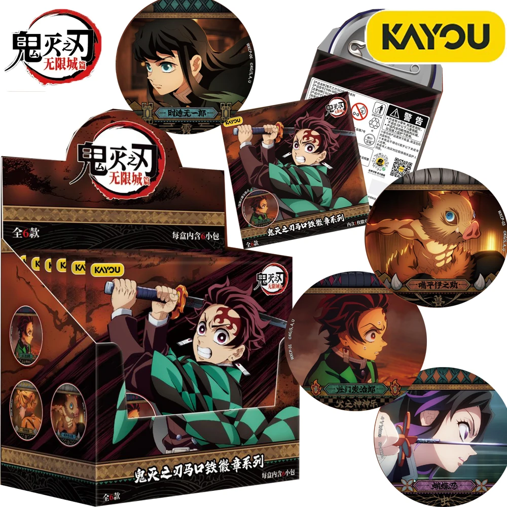 

New KAYOU Original Demon Slayer Japan Anime Peripheral Tinplate Badge Popular Character Unique Design Brooches Birthday Gifts