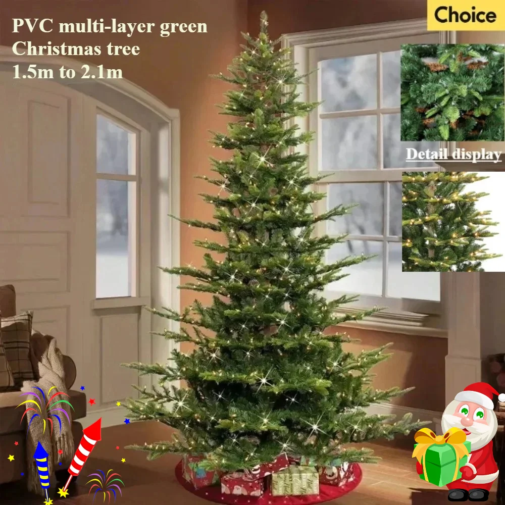 

Artificial Christmas tree PVC Long Layers Encryption Big Leaf Christmas Tree 120cm~210cm Family Christmas Decoration Supplies