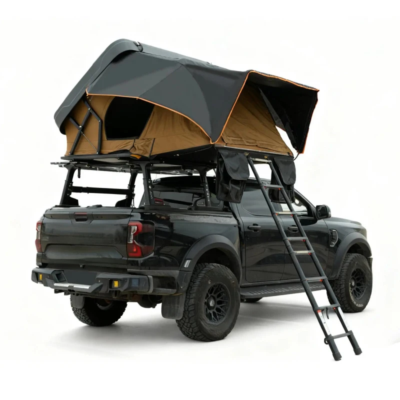Hot selling Universal Fit Four-Season Waterproof Ox Soft Shell Triple Layer Portable Car Rooftop Tent 2 Person Quick Opening Fol