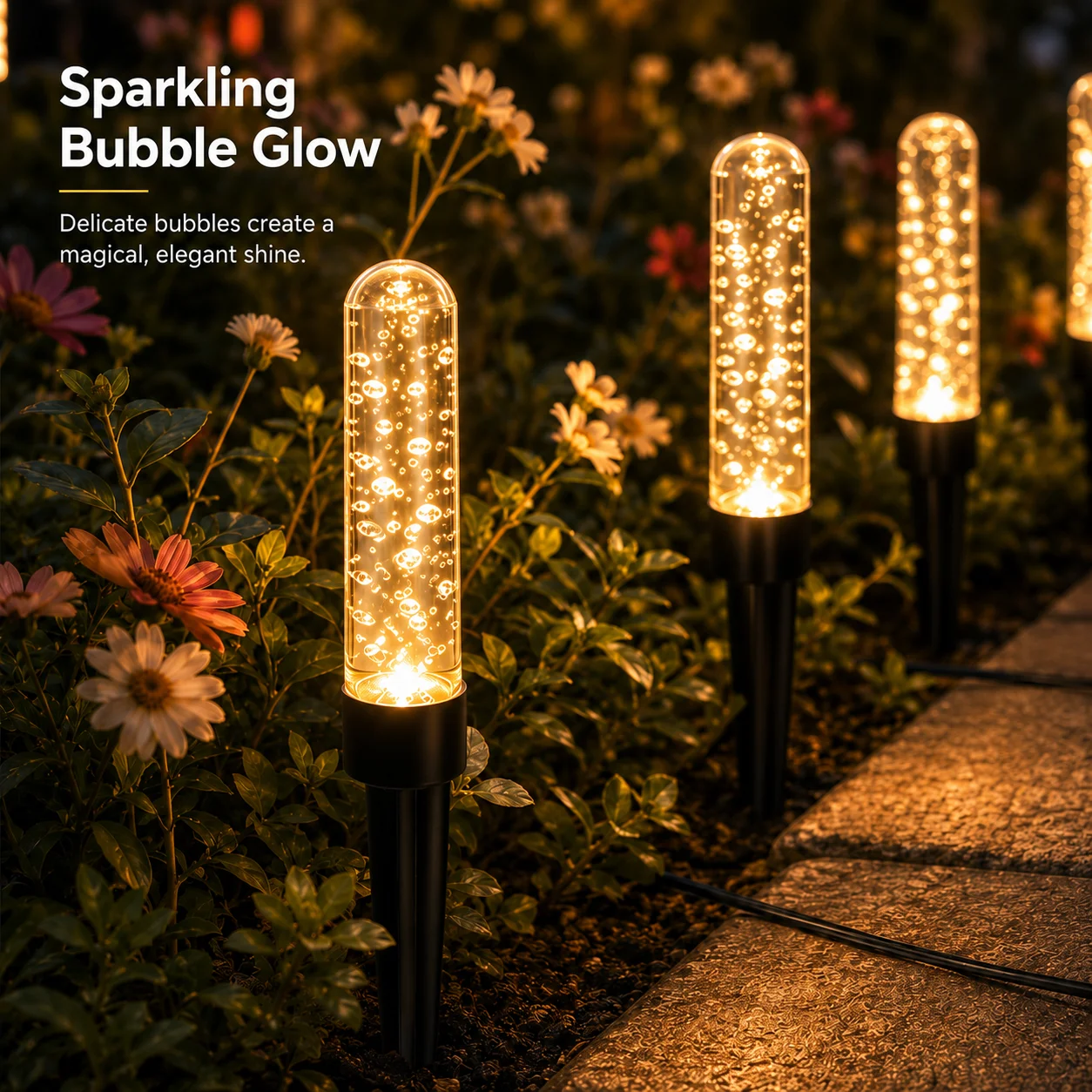 Solar Bubble Stick LED Garden Pathway Lights 3