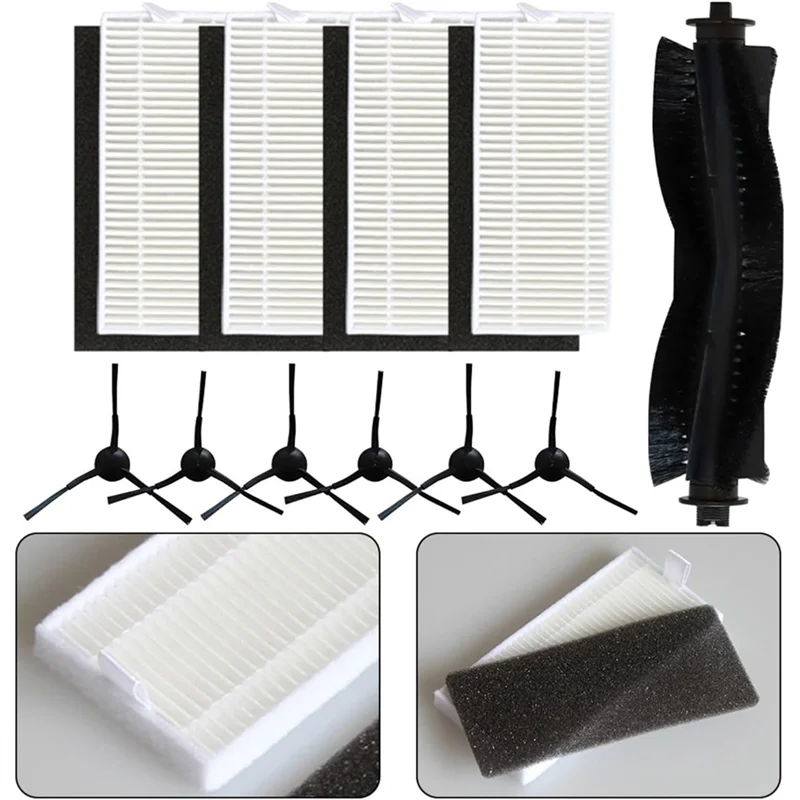 AT28-Juego de filtros de Cepillo Lateral de cepillo principal para Medion X20 SW + / MD 11415, piezas de aspiradora Medion X21 SW + / MD 11500