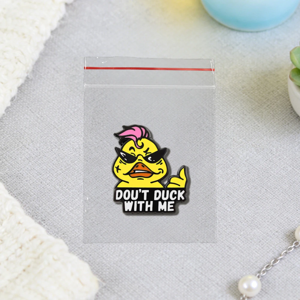 Coole Angry Duck „Don't Duck With Me“ Brosche Lustige Sonnenbrillen-Ente Anstecknadel Humorvolles Zitat Accessoires Modeschmuck Geschenk – Detail 14