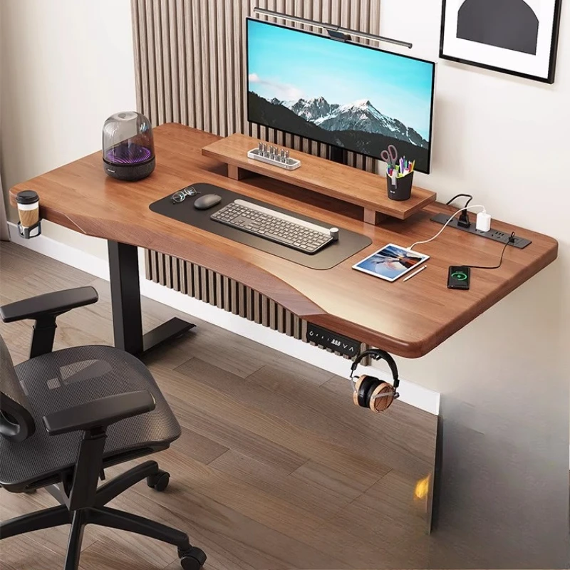 

Solid wood electric lifting table computer table student home desk