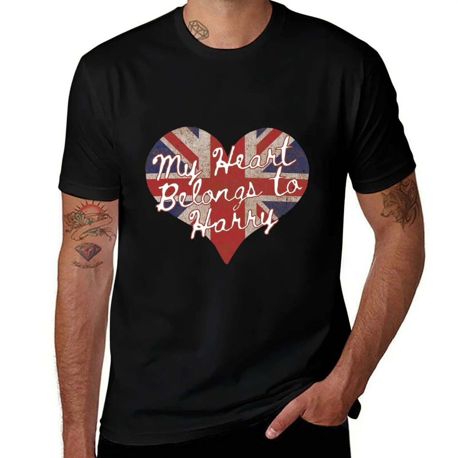 

My Heart Belongs to Prince Harry T-Shirt Basic Solid Tee for Daily Use