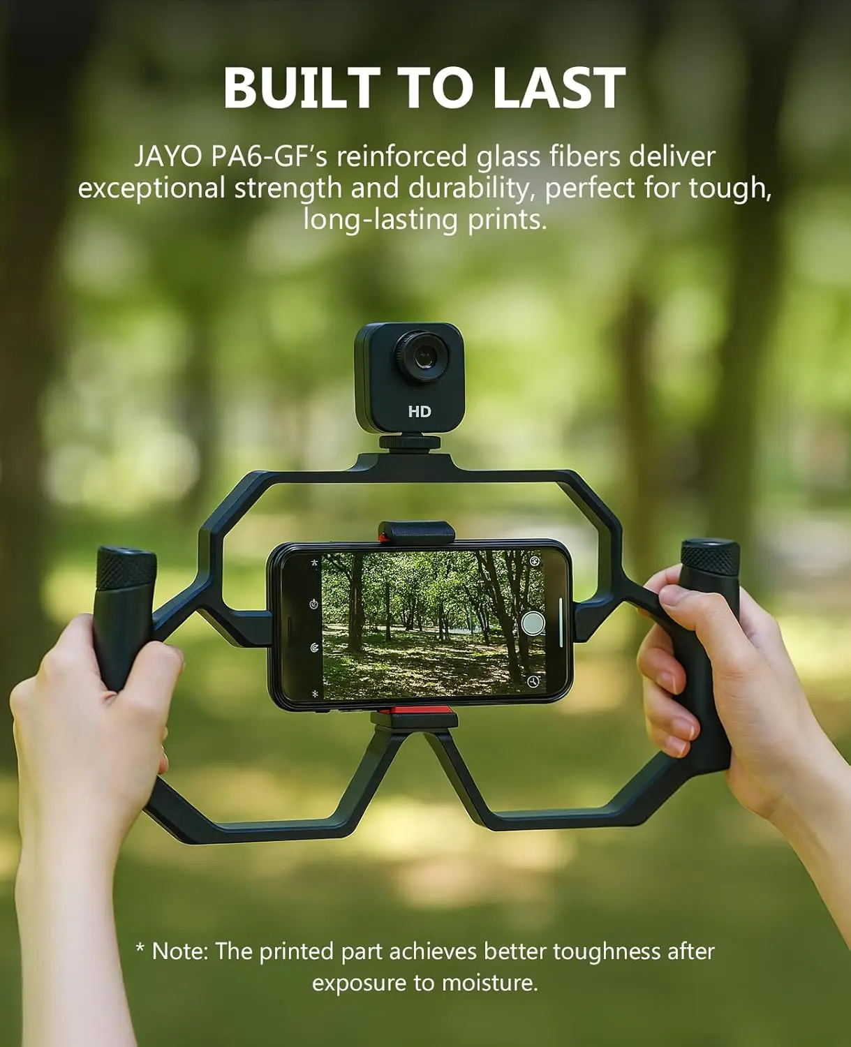 JAYO PA12-CF/PA6-CF/PA6-GF 1KG Nylon Carbon Fiber Filament 1.75mm, Excellent Toughness, Suitable for Aerospace and Industry