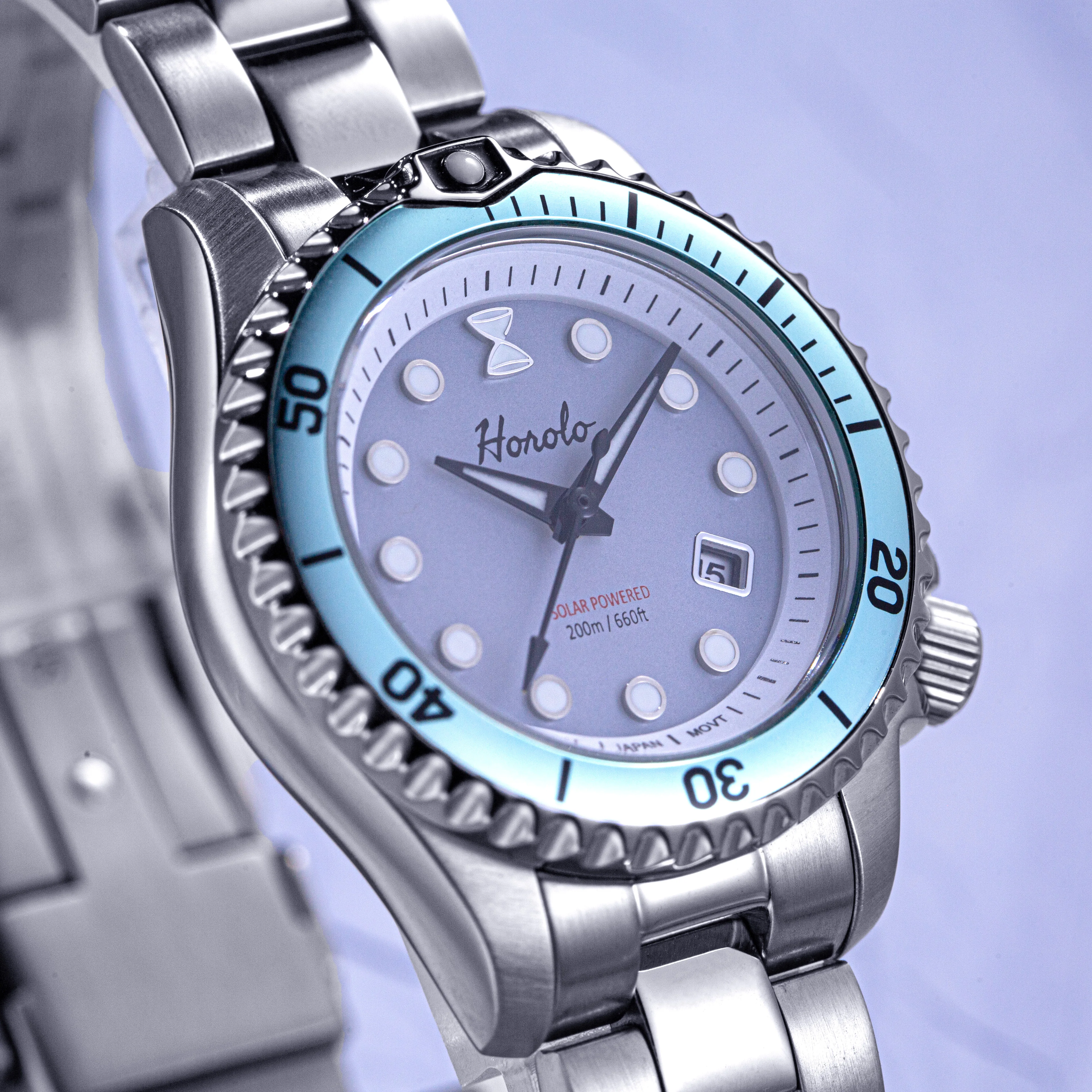 Picture 6: Horolo Women' Watches Japan Solar Movement  30mm small sizes Quartz Luminous Water Resistant Sapphire Ladies Luxury Watch