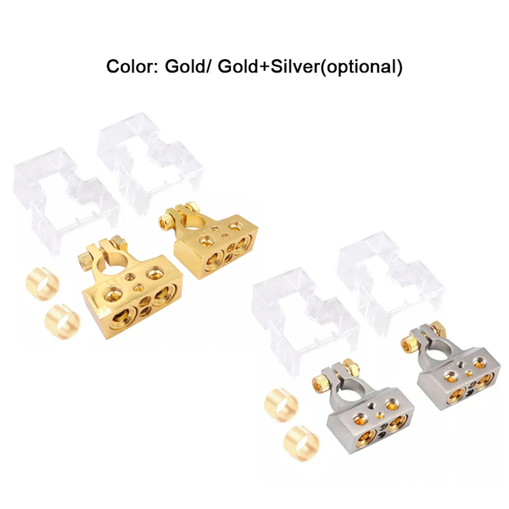 موصلات طرفية لبطارية السيارة 0/2/4/8 مقياس AWG مشابك طرفية للبطارية السلبية الإيجابية رؤوس بطارية تعديل صوت السيارة #2