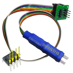 Cable de sonda de Chip en línea DIP8, abrazadera de Clip de prueba IC de 8 pines 2,54 para BIOS 93, 25, 24, CH341A, EZP2019, 2013, TL866ii PLUS, CS A RT809F, RT809H