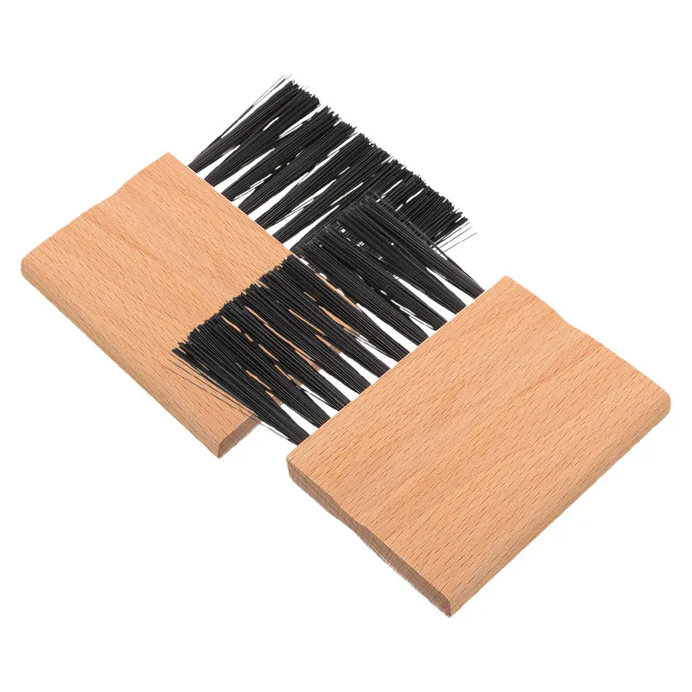 Baseball Softball Cleaning Brushes 2 Pack Wooden Handle Ergonomic Grip Home Plate Umpire Field Cleaner