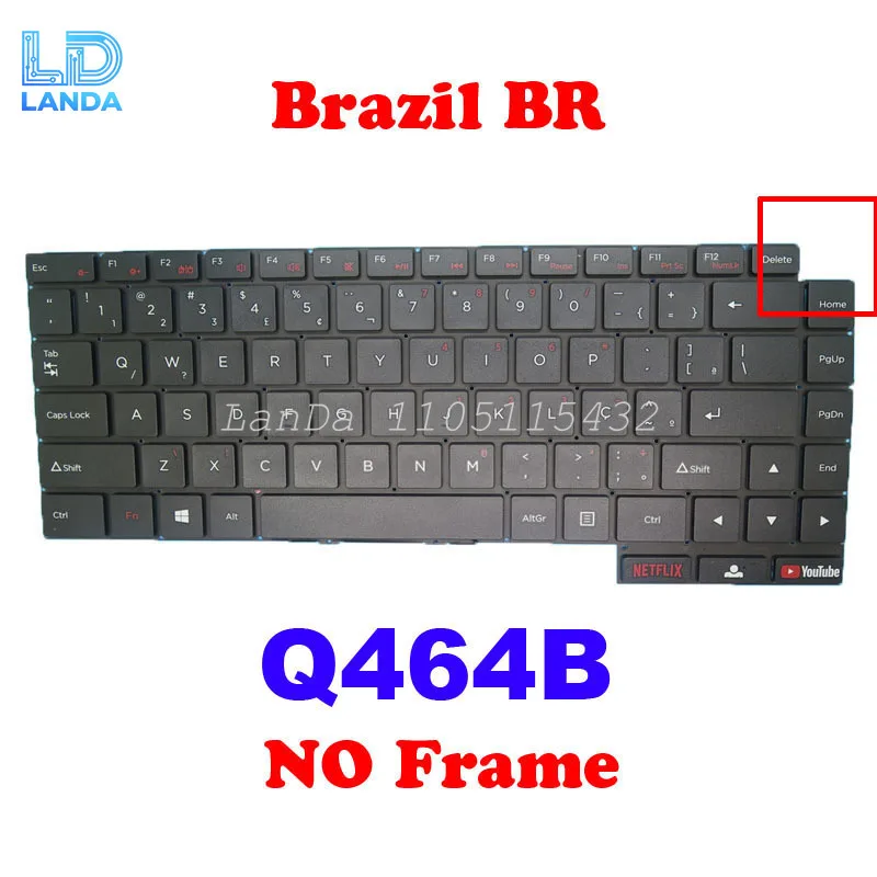 

Клавиатура BR для ноутбука Positivo Motion Plus Q464B Q232B SCDY300-16-2 Brazil BR Черный без рамки Новый