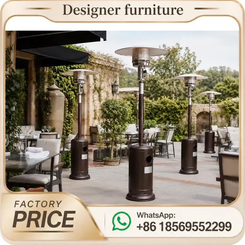 Propane Gas Patio Heater Brown Coated Iron Mushroom Outdoor Garden Heating For Winter Warmth